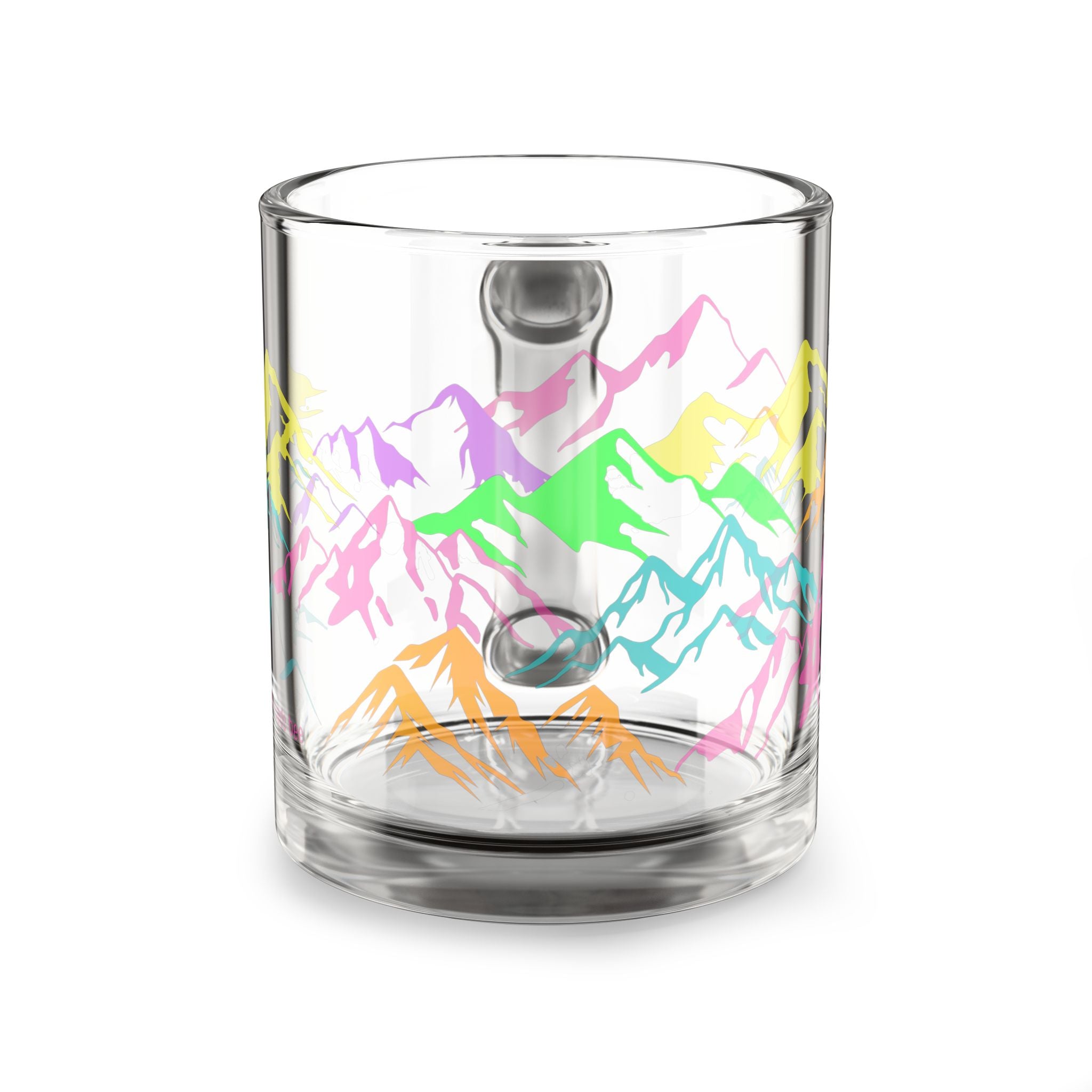 Rainbow Mountains Clear Glass Mug