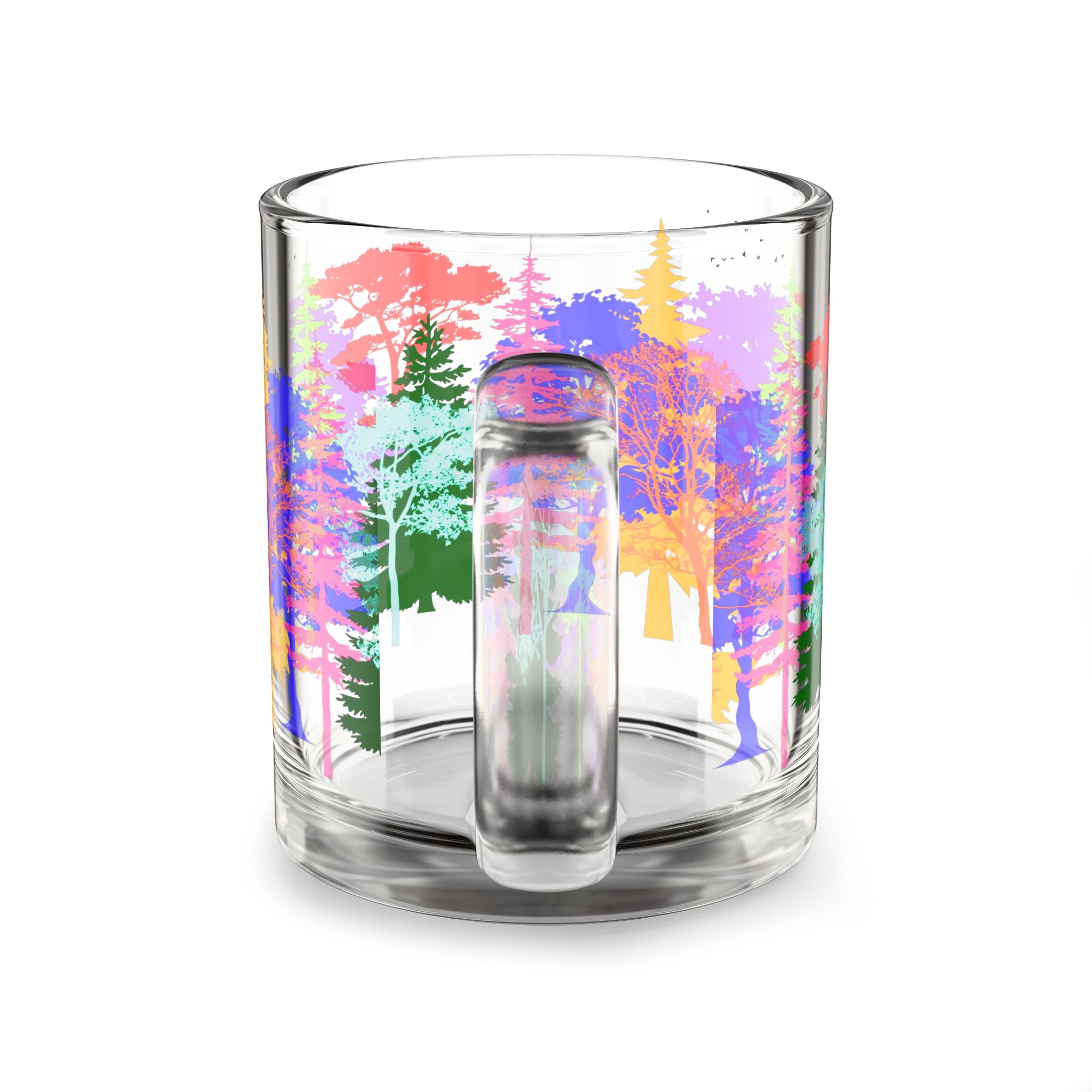 Rainbow Forest Clear Glass Mug