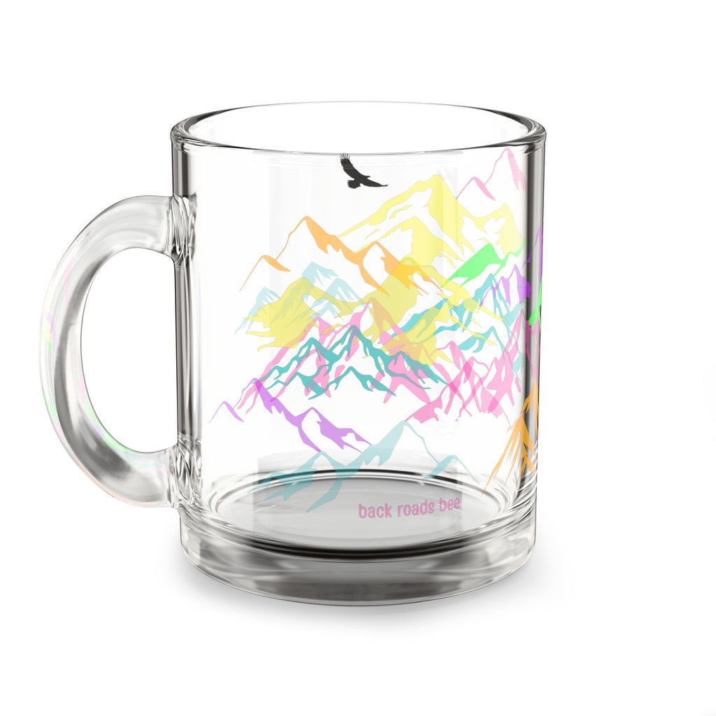 Rainbow Mountains Clear Glass Mug