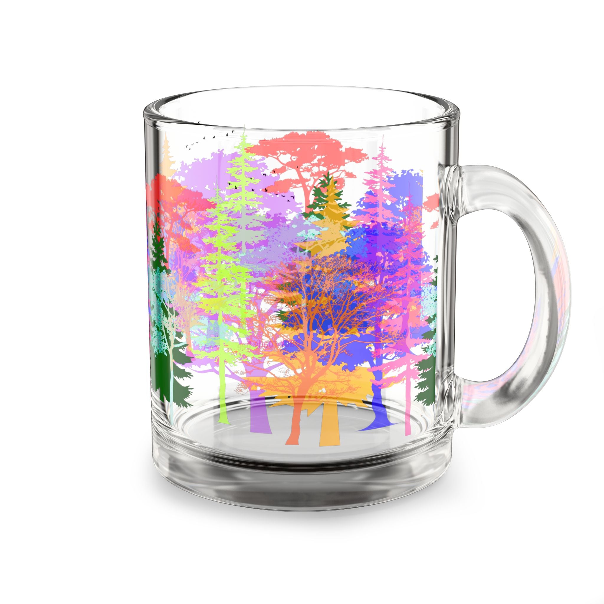 Rainbow Forest Clear Glass Mug