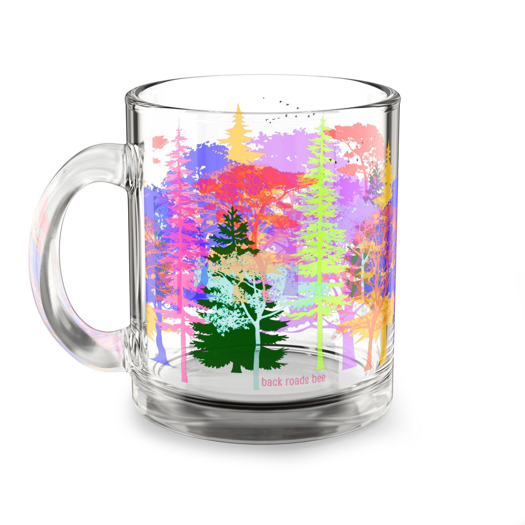 Rainbow Forest Clear Glass Mug