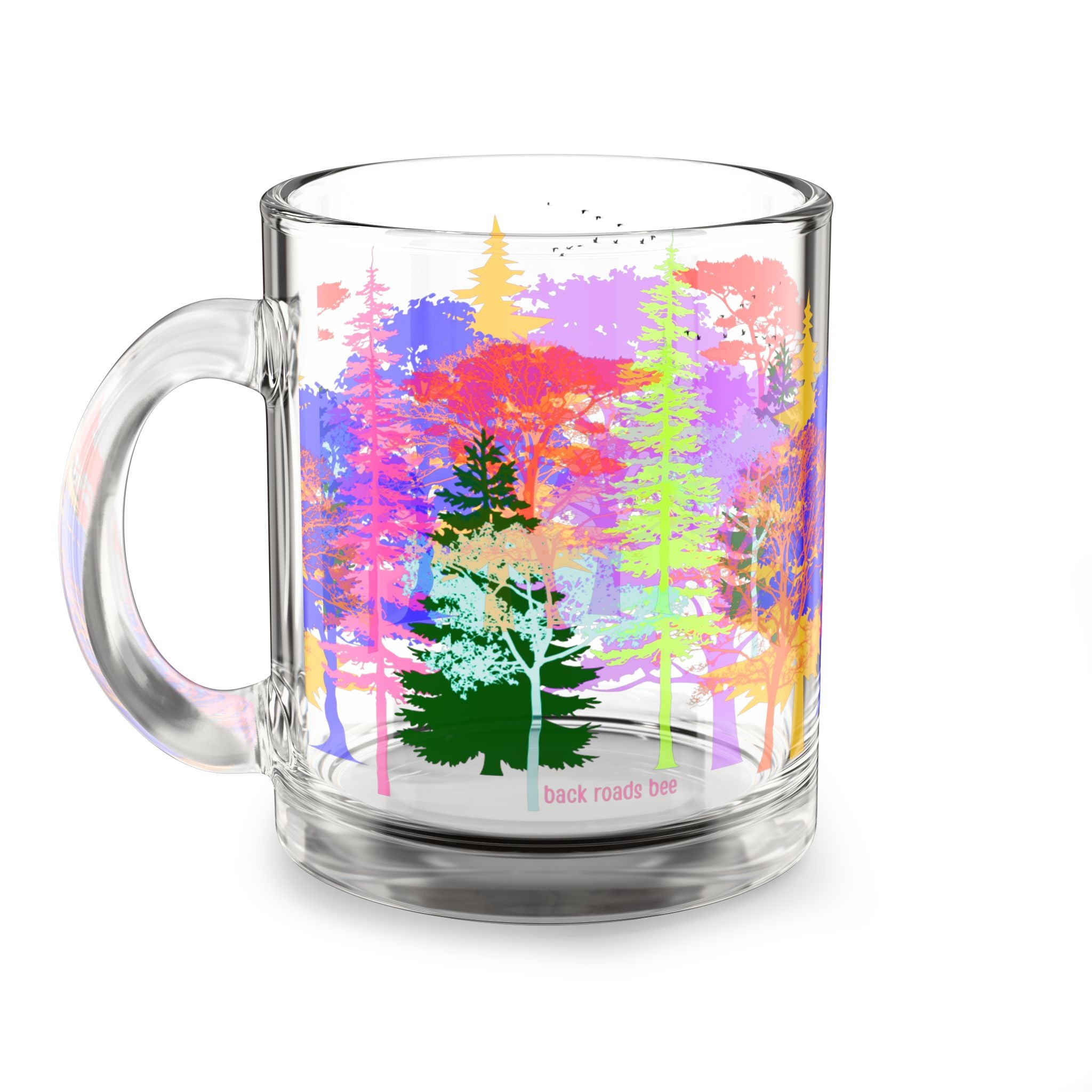 Rainbow Forest Clear Glass Mug